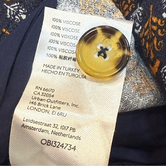 Anthropologie Smocked Balloon Leg Pant Navy Pink Paisley Women Boho Casual 14 - Picture 6 of 15